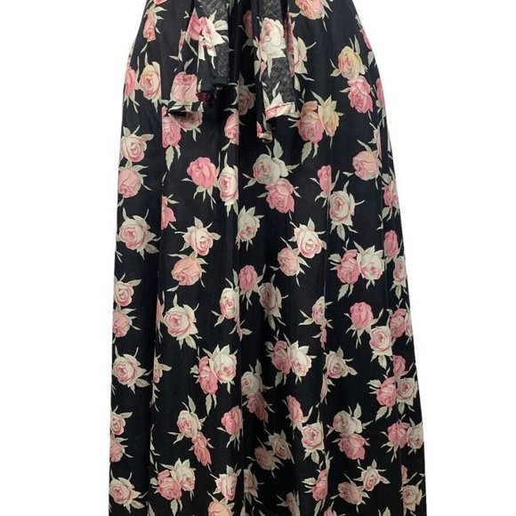 Eileen West Floral Midi Dress Puff Sleeve Bow Sweetheart Neck Cottage Prairie 10 - Picture 3 of 14